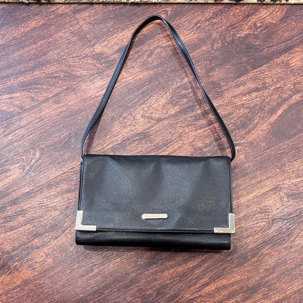 Michael Kors Black Clutch with Silver Accents